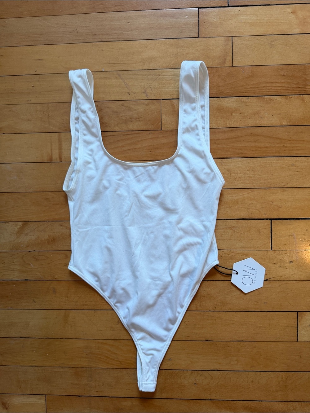 White Scoop Neck Bodysuit